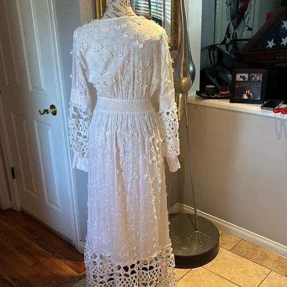 Boston Proper White Long Sleeve Lace Dress - Picture 3 of 3
